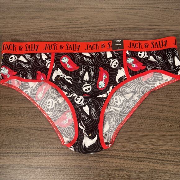 Torrid Nightmare before Christmas Jack & Sally hipster panties. red trim Disney - Picture 1 of 3